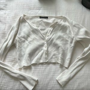 White Brandy Melville Athelia Cropped Cardigan